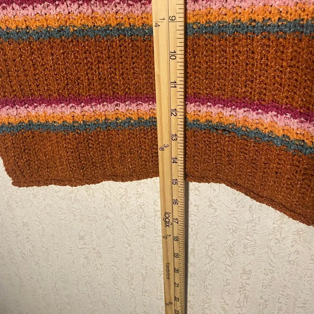 Cat & Jack Pullover Sweater Girl Size L 10/12 Orange Polyester Blend Long Sleeve
